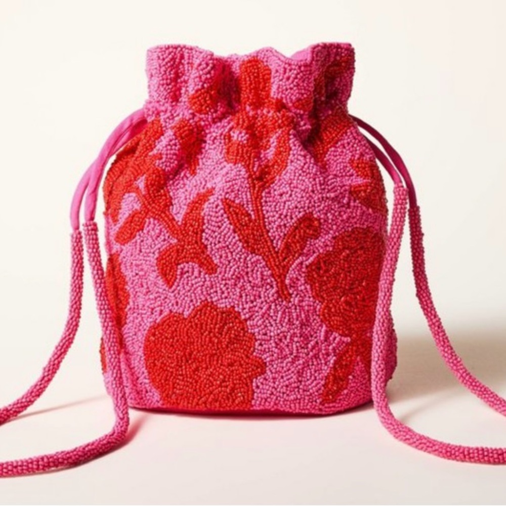 Kate Spade New York x Target Beaded Classic Rose Drawstring Bucket Bag